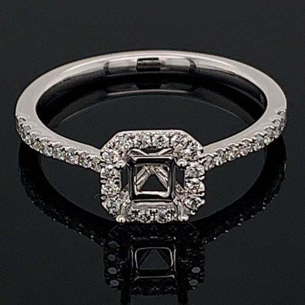 18K White Gold and Diamond Semi Mount Ring Geralds Jewelry Oak Harbor, WA
