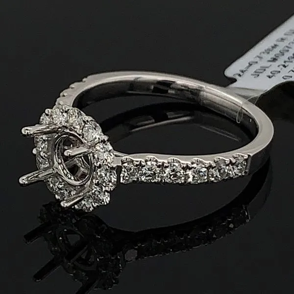 Diamond Halo Style Semi-Mount Engagement Ring Image 2 Geralds Jewelry Oak Harbor, WA