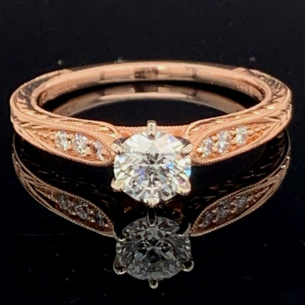 Gabriel Rose Gold and Diamond Semi Mount Engagement Ring Geralds Jewelry Oak Harbor, WA