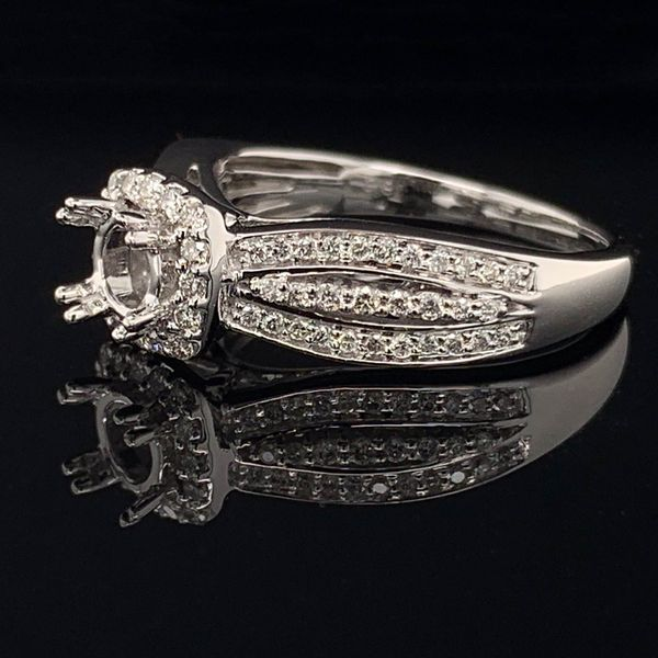 White Gold And Diamond Semi Mount Ladies Ring Image 2 Geralds Jewelry Oak Harbor, WA