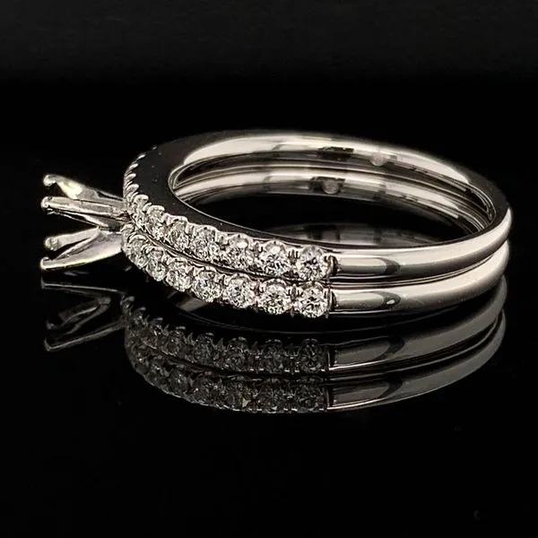.585 Platinum And Diamond Semi Mount Wedding Set Image 2 Geralds Jewelry Oak Harbor, WA