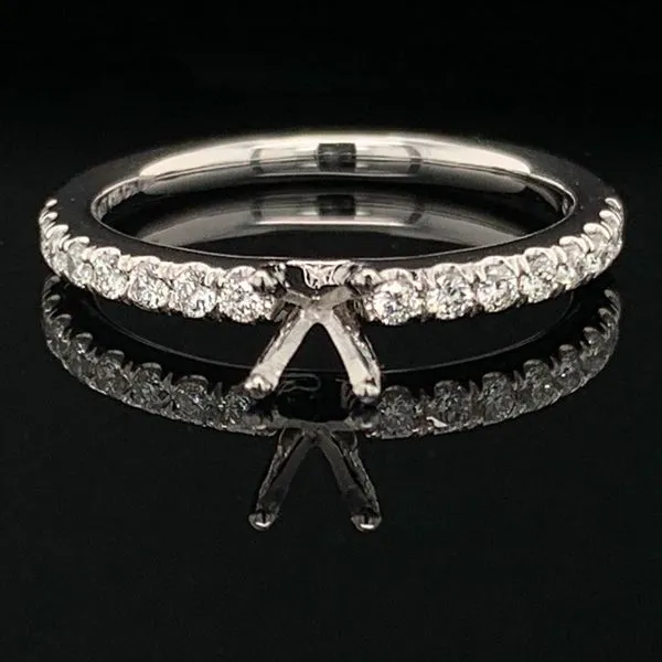 .585 Platinum And Diamond Semi Mount Wedding Set Image 3 Geralds Jewelry Oak Harbor, WA