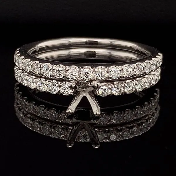 .585 Platinum And Diamond Semi Mount Wedding Set Geralds Jewelry Oak Harbor, WA