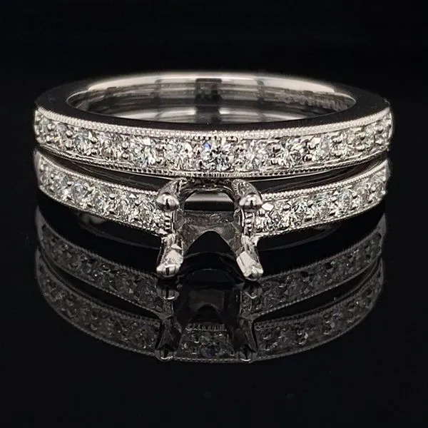 .585 Platinum And Diamond Semi Mount Wedding Set Geralds Jewelry Oak Harbor, WA