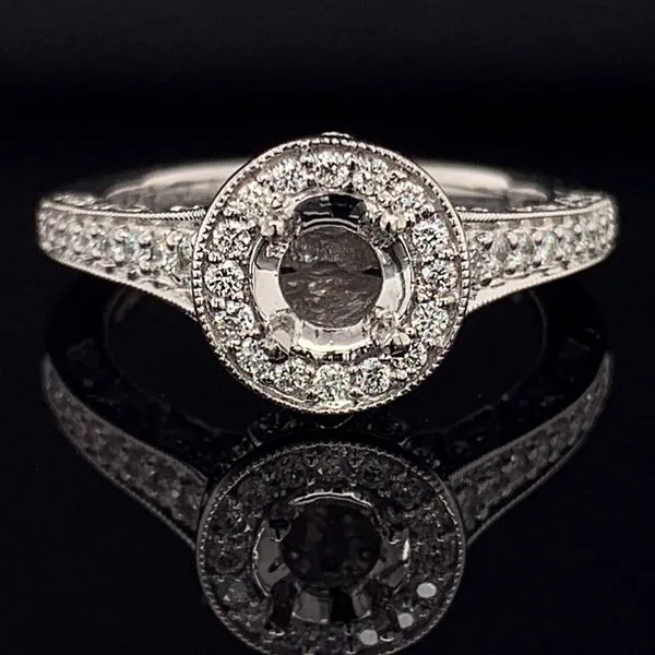 .585 Platinum And Diamond Semi Mount Engagement Ring Geralds Jewelry Oak Harbor, WA
