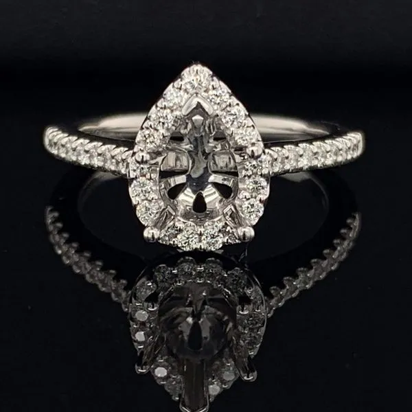 Gabriel & Co. Pear Shape Diamond Halo Style Ring without Center Stone Geralds Jewelry Oak Harbor, WA