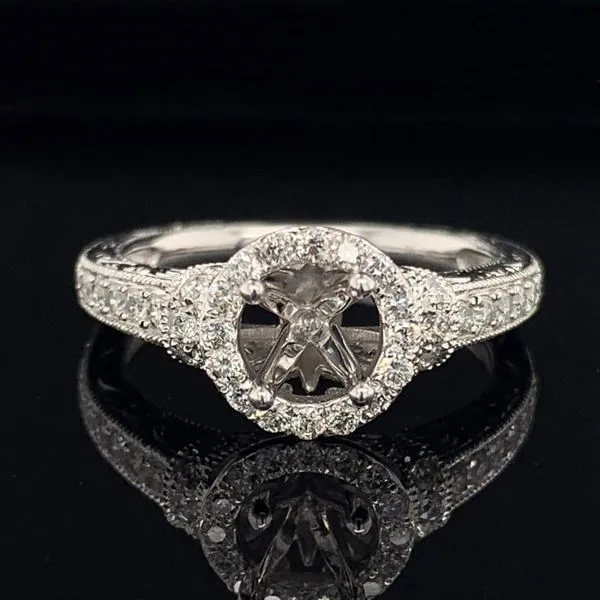 14K White Gold And Diamond Carved Ladies Wedding Set Image 3 Geralds Jewelry Oak Harbor, WA