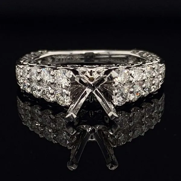 18K White Gold And Diamond Engagement Ring Without Center Stone Geralds Jewelry Oak Harbor, WA