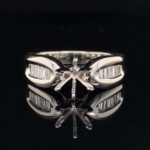 Platinum And Baguette Diamond Ladies Semi Mount Ring Geralds Jewelry Oak Harbor, WA