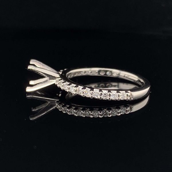 Platinum And Diamond Ladies Shared Prong Engagement Ring Without Center Stone Image 2 Geralds Jewelry Oak Harbor, WA
