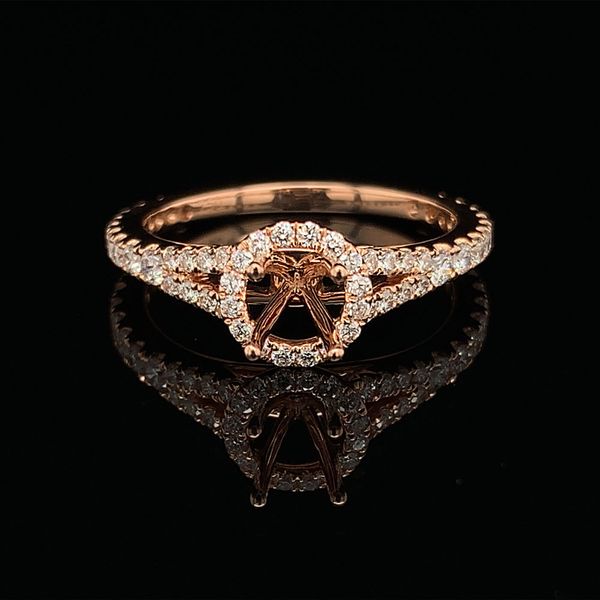 18K Rose Gold And Diamond Halo Ring Geralds Jewelry Oak Harbor, WA