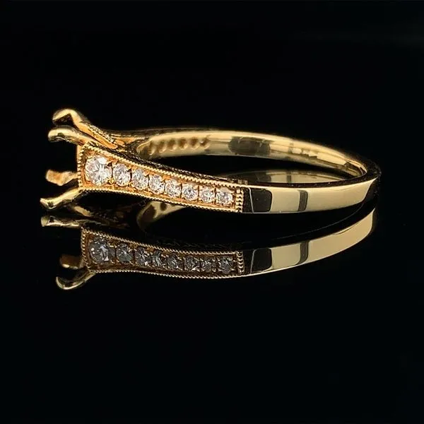 18K Yellow Gold Diamond Engagement Ring Without Center Stone Image 2 Geralds Jewelry Oak Harbor, WA