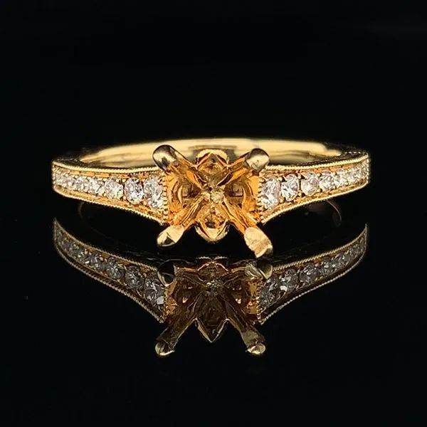 18K Yellow Gold Diamond Engagement Ring Without Center Stone Geralds Jewelry Oak Harbor, WA