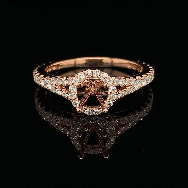 18K Rose Gold And Diamond Halo Ring Geralds Jewelry Oak Harbor, WA
