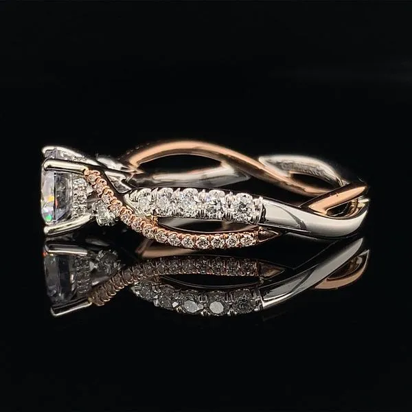 Gabriel & Co. Two Tone Twisted Style Diamond Engagement Ring without Center Stone Image 2 Geralds Jewelry Oak Harbor, WA