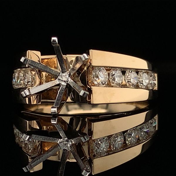 Yellow Gold Diamond Channel Engagement Ring Mounting Image 2 Geralds Jewelry Oak Harbor, WA