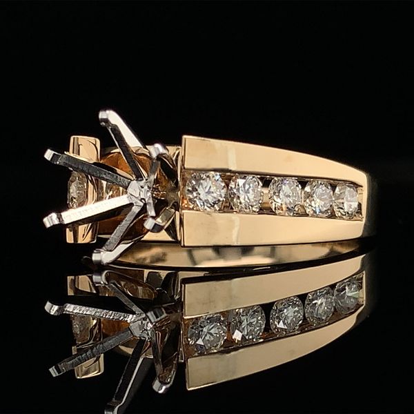 Yellow Gold Diamond Channel Engagement Ring Mounting Image 3 Geralds Jewelry Oak Harbor, WA