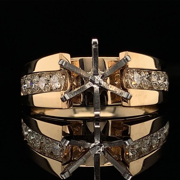 Yellow Gold Diamond Channel Engagement Ring Mounting Geralds Jewelry Oak Harbor, WA