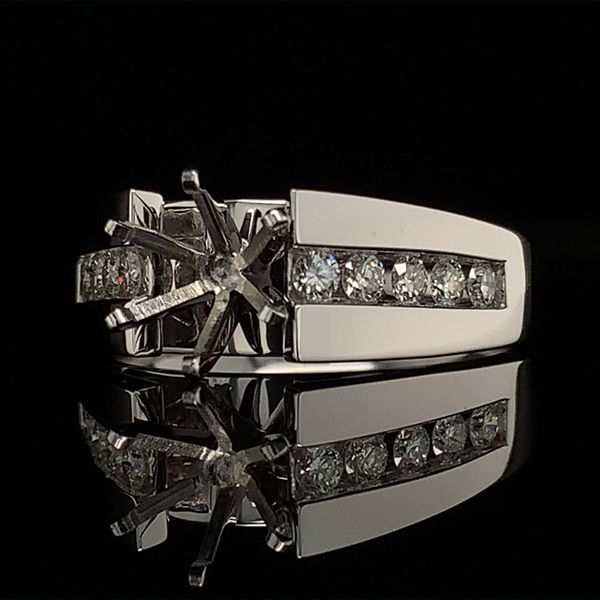 White Gold Diamond Channel Engagement Ring Mounting Image 2 Geralds Jewelry Oak Harbor, WA