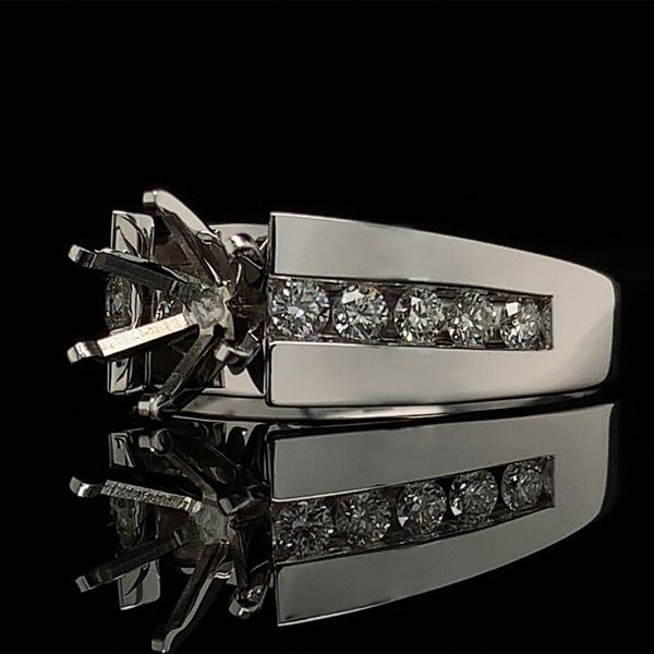 White Gold Diamond Channel Engagement Ring Mounting Image 3 Geralds Jewelry Oak Harbor, WA