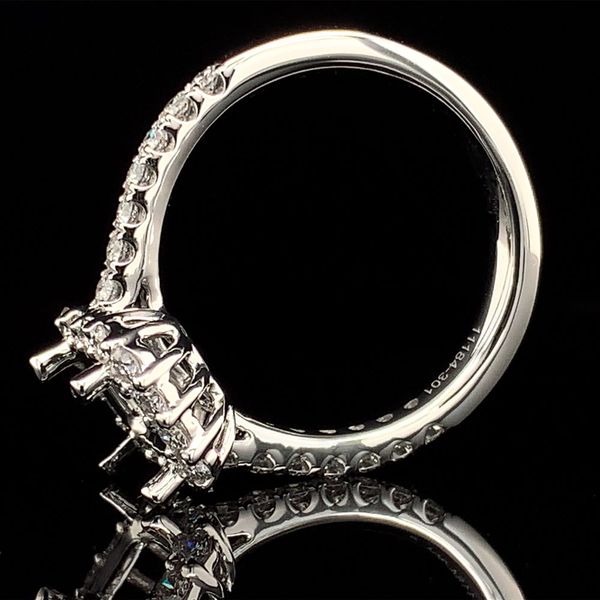 Platinum And Diamond Halo Ring without Center Stone Image 3 Geralds Jewelry Oak Harbor, WA