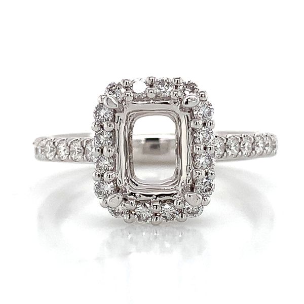 Platinum And Diamond Halo Ring without Center Stone Image 4 Geralds Jewelry Oak Harbor, WA