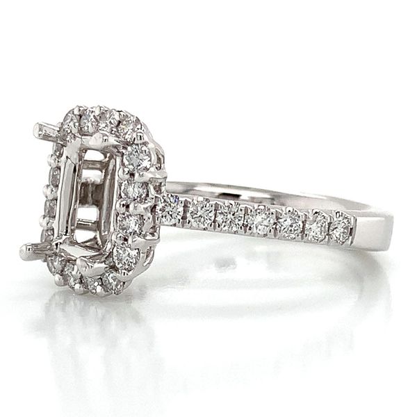 Platinum And Diamond Halo Ring without Center Stone Image 5 Geralds Jewelry Oak Harbor, WA