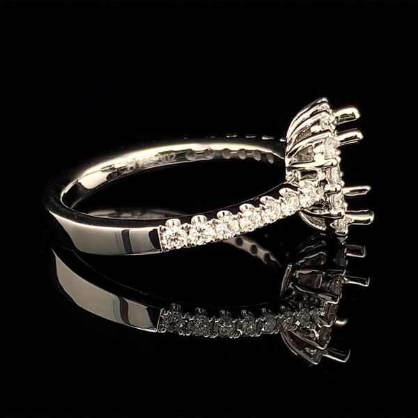 Platinum And Diamond Halo Ring without Center Stone Image 3 Geralds Jewelry Oak Harbor, WA