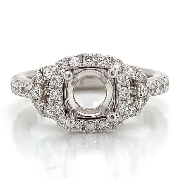 Platinum And Diamond Halo Ring without Center Stone Image 4 Geralds Jewelry Oak Harbor, WA