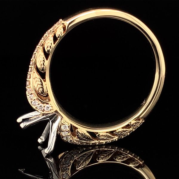 Nature Inspired 14K Yellow Gold Diamond Ring Mounting Image 3 Geralds Jewelry Oak Harbor, WA