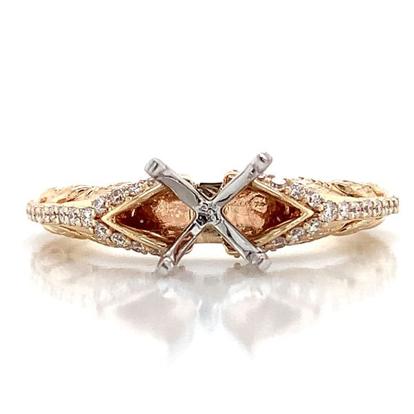 Nature Inspired 14K Yellow Gold Diamond Ring Mounting Image 4 Geralds Jewelry Oak Harbor, WA