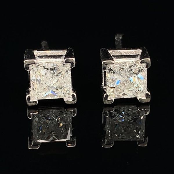 Princess Cut Diamond Stud Earrings, 1.05Ct Total Weight Geralds Jewelry Oak Harbor, WA