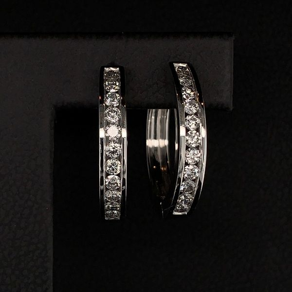 .96ct Total Weight Diamond Hoop Earrings Image 2 Geralds Jewelry Oak Harbor, WA