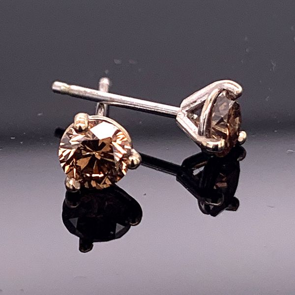 .60Ct Total Weight Cognac Diamond Stud Earrings Geralds Jewelry Oak Harbor, WA