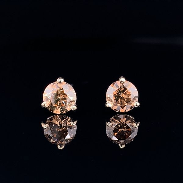.76Ct Total Weight Cognac Diamond Stud Earrings Geralds Jewelry Oak Harbor, WA