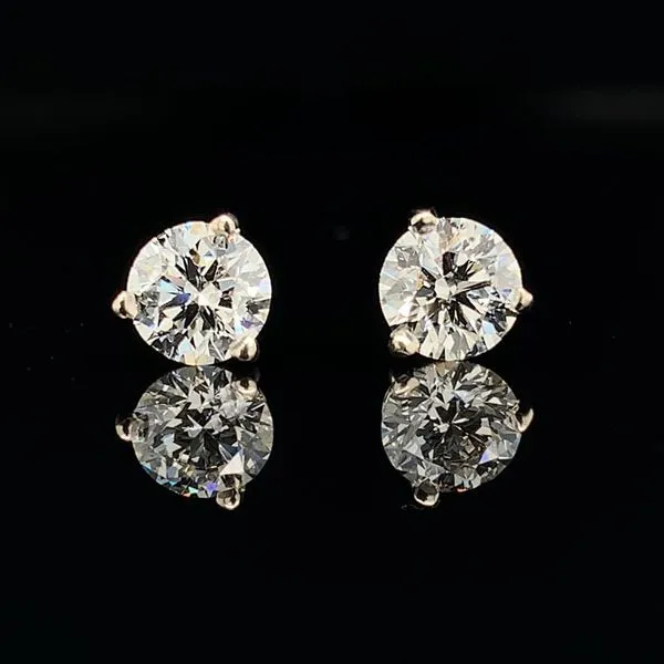 Hearts & Arrows Cut Diamond Earrings, 1.03ct Total Weight Geralds Jewelry Oak Harbor, WA