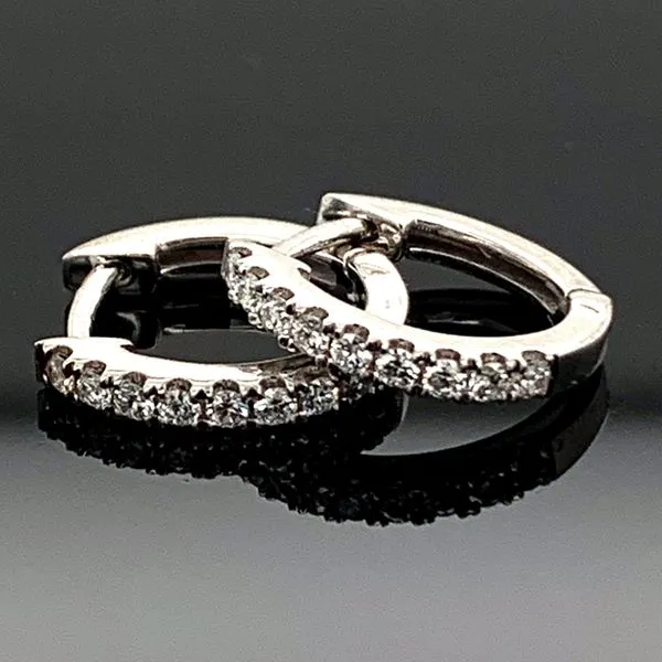 Diamond Leverback Hoop Earrings, .17Ct Total Weight Image 2 Geralds Jewelry Oak Harbor, WA