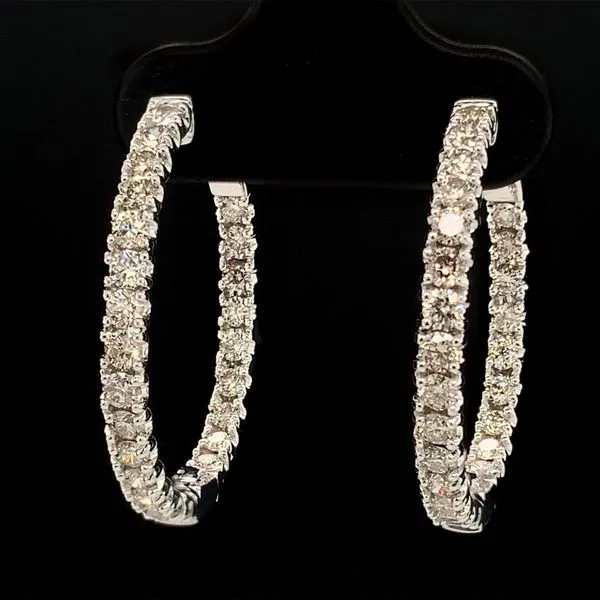 Inside Out Diamond Hoop Earrings, 1.50Ct Total Weight Image 2 Geralds Jewelry Oak Harbor, WA