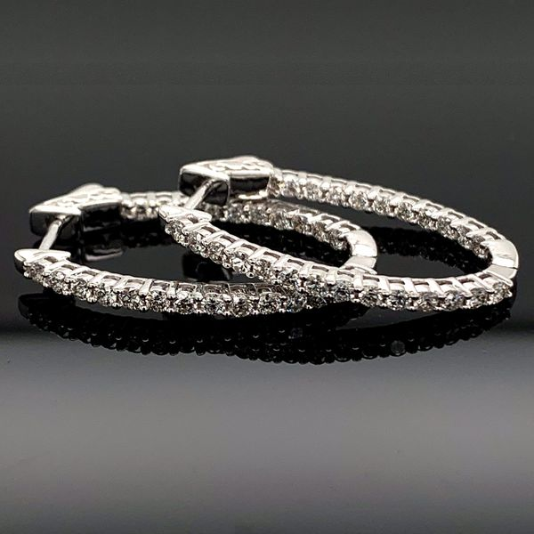 1.00Ct Total Weight Inside Out Diamond Hoop Earrings Image 2 Geralds Jewelry Oak Harbor, WA