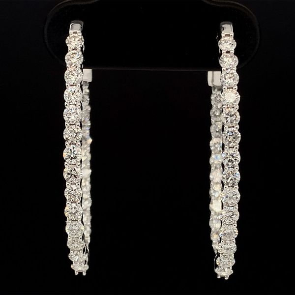 Inside Out Diamond Hoop Earrings, 1.50Ct Total Diamond Weight Geralds Jewelry Oak Harbor, WA