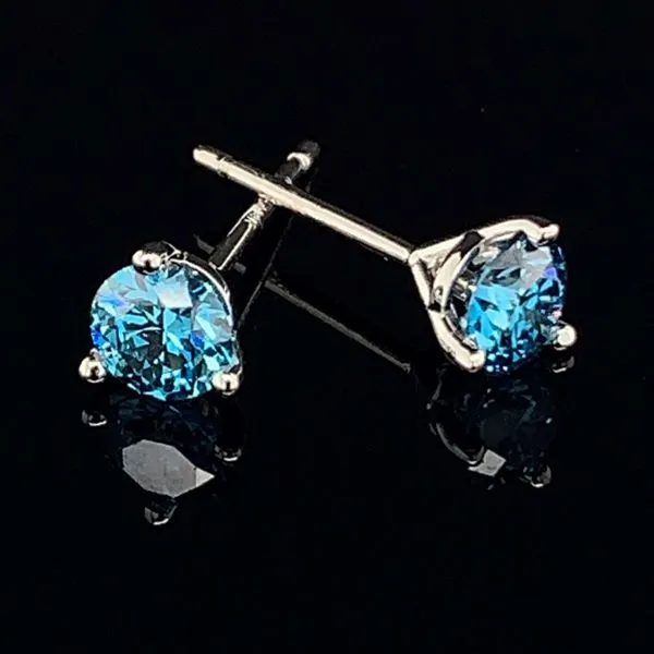 Blue Hearts And Arrows Diamond Stud Earrings Geralds Jewelry Oak Harbor, WA
