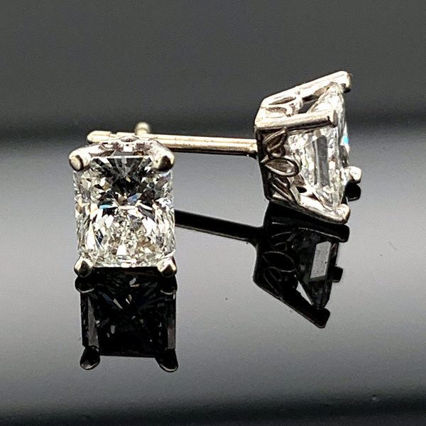 1.42ct Total Weight Radiant Cut Diamond Stud  Earrings Geralds Jewelry Oak Harbor, WA