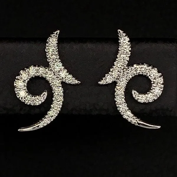 Gabriel & Co. 14K White Gold Diamond Earrings Image 2 Geralds Jewelry Oak Harbor, WA