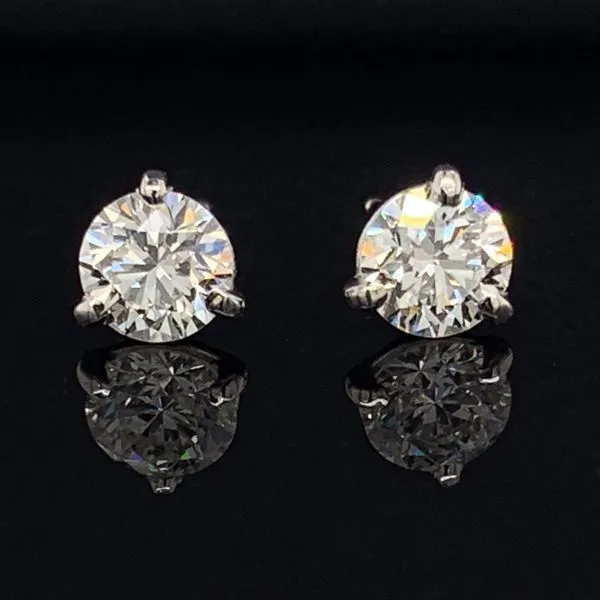 1.05Ct Total Weight Hearts And Arrows Martini Set Diamond Earrings Geralds Jewelry Oak Harbor, WA