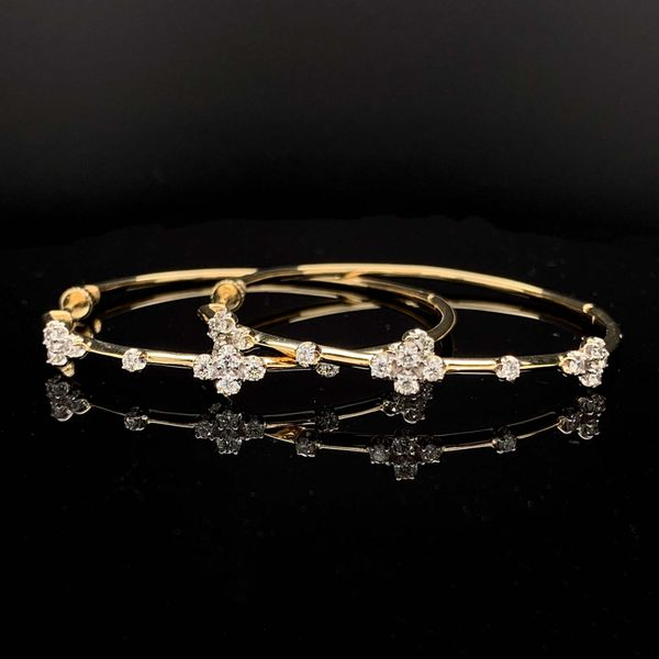 Gabriel & Co. 14K Yellow Gold 40Mm Round Classic Diamond Hoop Earrings Image 2 Geralds Jewelry Oak Harbor, WA