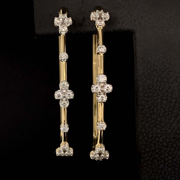 Gabriel & Co. 14K Yellow Gold 40Mm Round Classic Diamond Hoop Earrings Geralds Jewelry Oak Harbor, WA