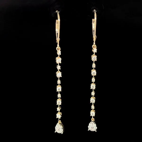 Diamond Pear Shape Cluster Dangle Earrings Geralds Jewelry Oak Harbor, WA