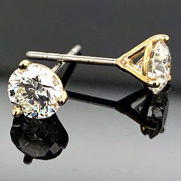 Hearts And Arrows Diamond Stud Earrings, 1.07ctw Image 2 Geralds Jewelry Oak Harbor, WA