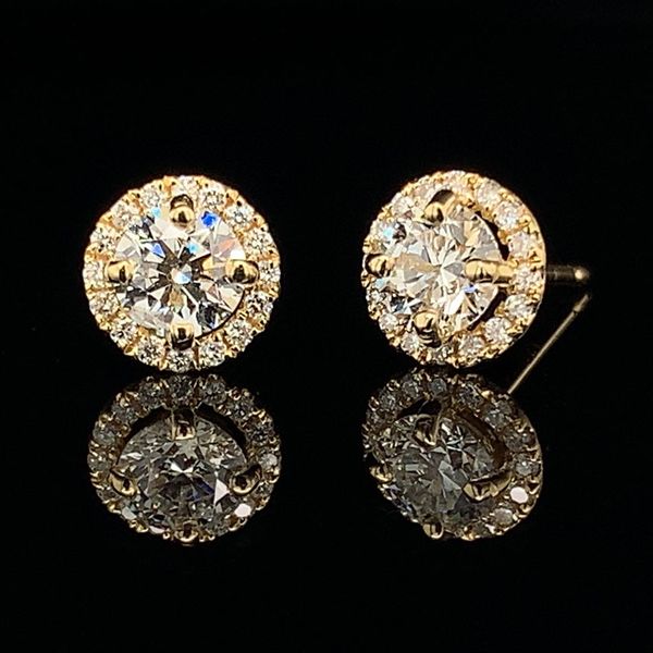 Hearts And Arrows Diamond Halo Earrings, .72Cttw Image 2 Geralds Jewelry Oak Harbor, WA