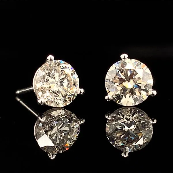 Round Brilliant Cut Diamond Stud Earrings, 1.50ctw Image 2 Geralds Jewelry Oak Harbor, WA
